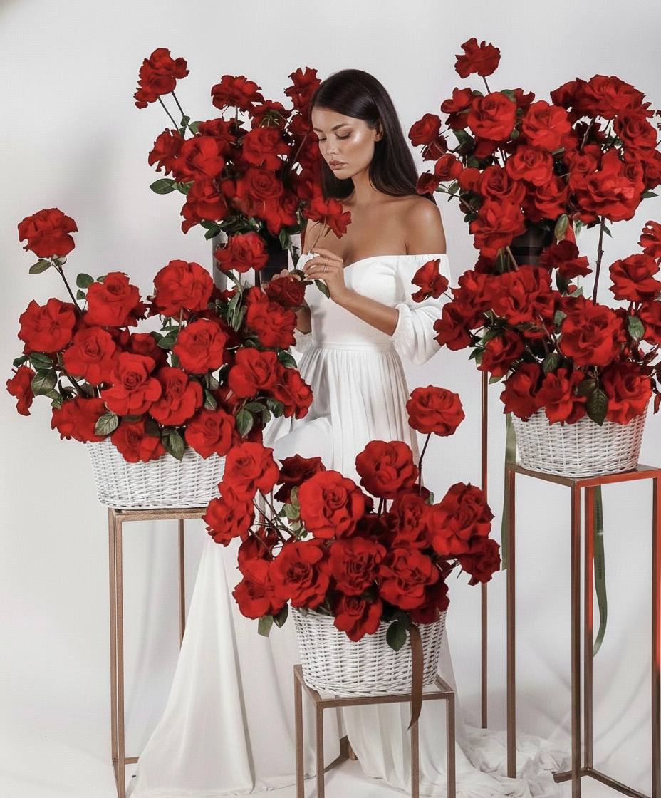 Сет из красных французских роз в Сочи