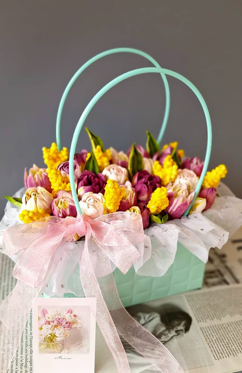 Тюльпаны в сумочке из зефира в Сочи