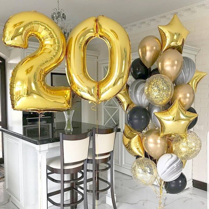 Фольгированный шар Золотая Цифра в Сочи