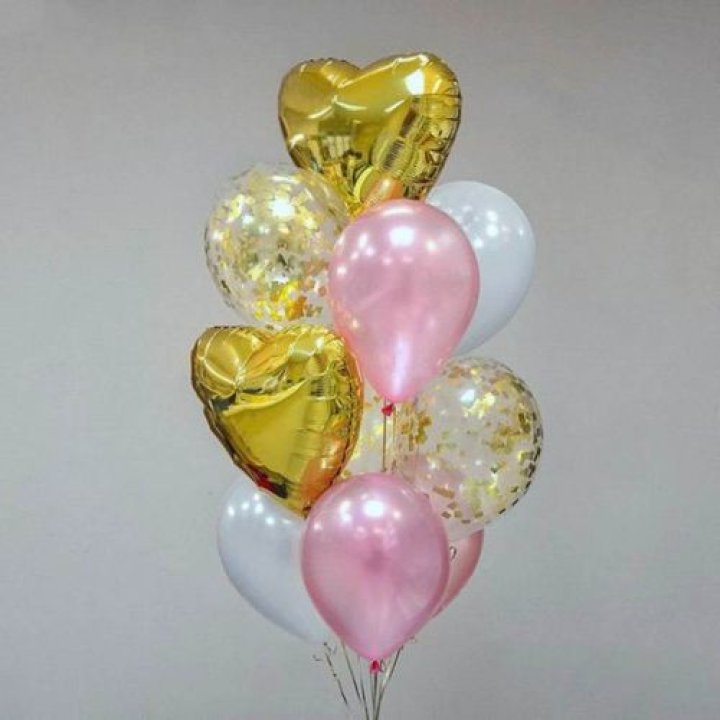 Облако шаров "Rose Gold" в Сочи