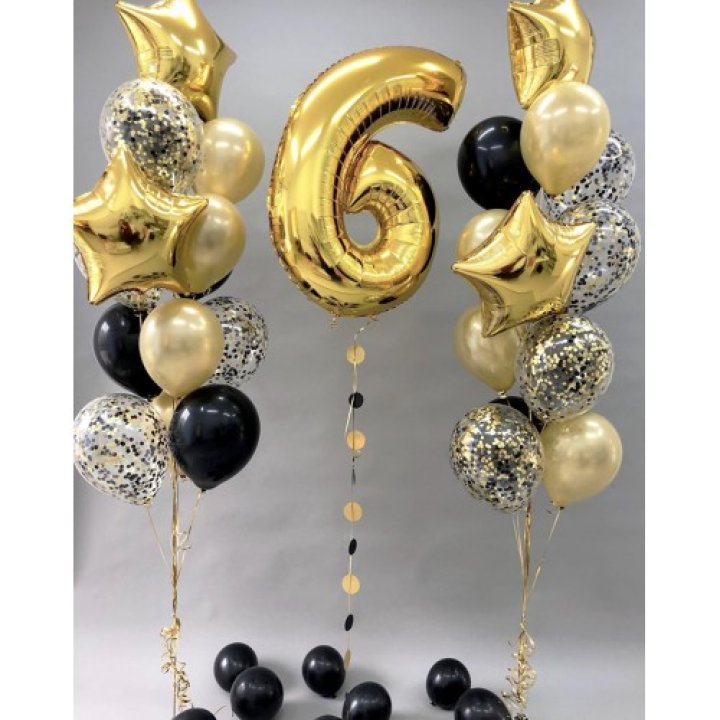 Цифра с фонтанами шаров  в Сочи