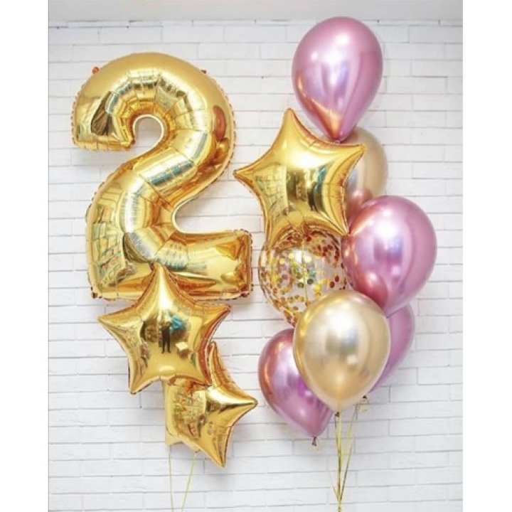 Цифра с фонтанами шаров  в Сочи