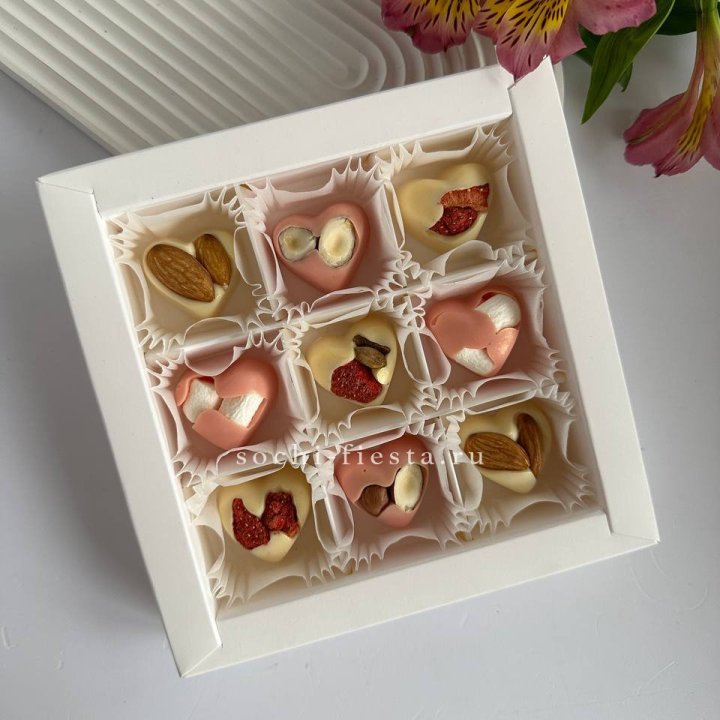 Набор конфет из бельгийского шоколада Сердца в Сочи