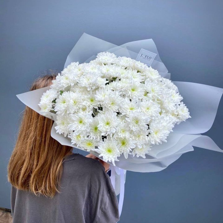 Букет хризантем "Белая снежинка" в Сочи