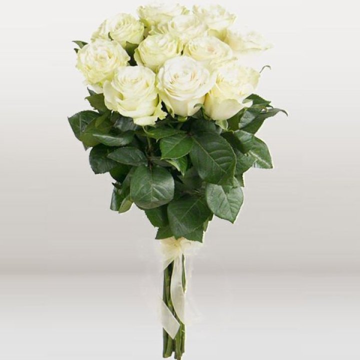 11 белых голландских роз в Сочи