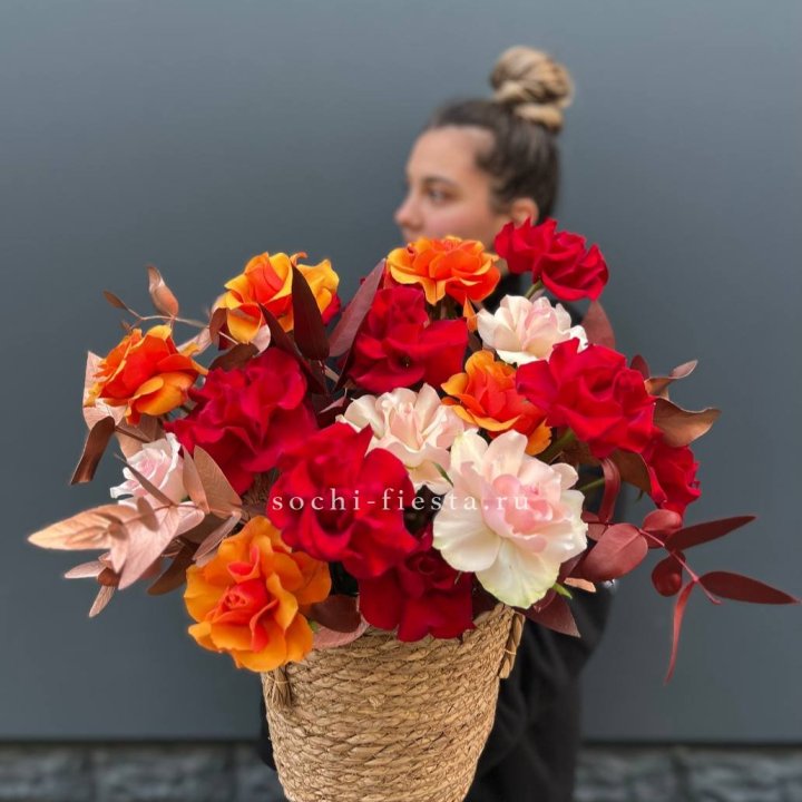 Авторский бокс "Роксана" в джутовом кашпо в Сочи