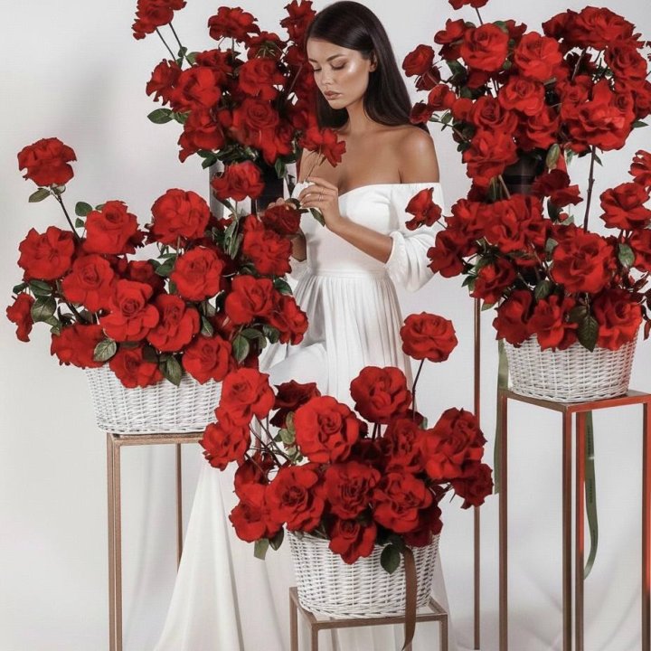 Сет из красных французских роз в Сочи