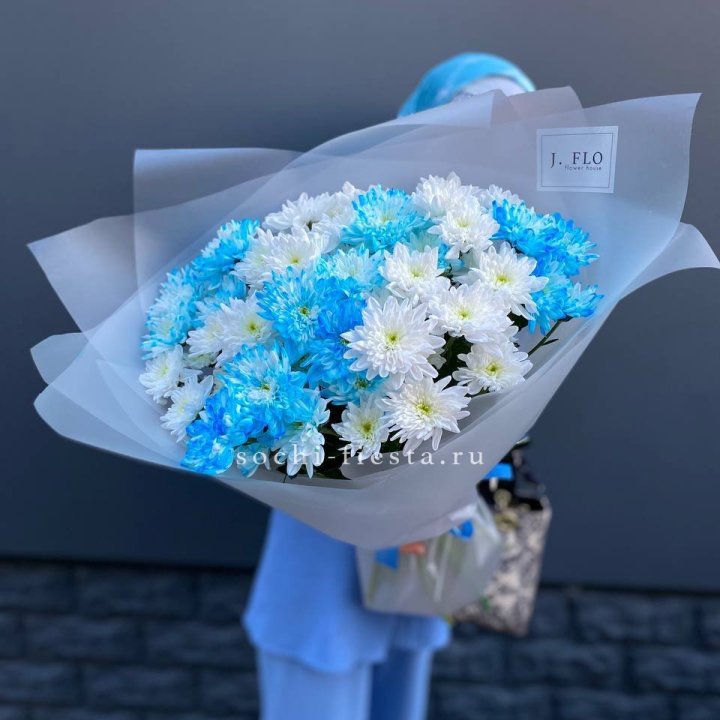 Букет хризантем "Голубая снежинка" в Сочи