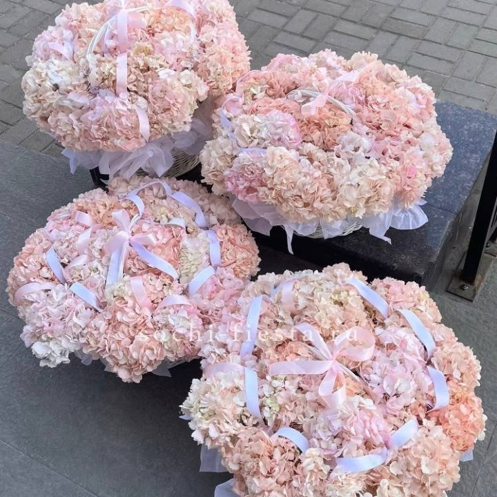 4 корзины из 15 гортензий в Сочи