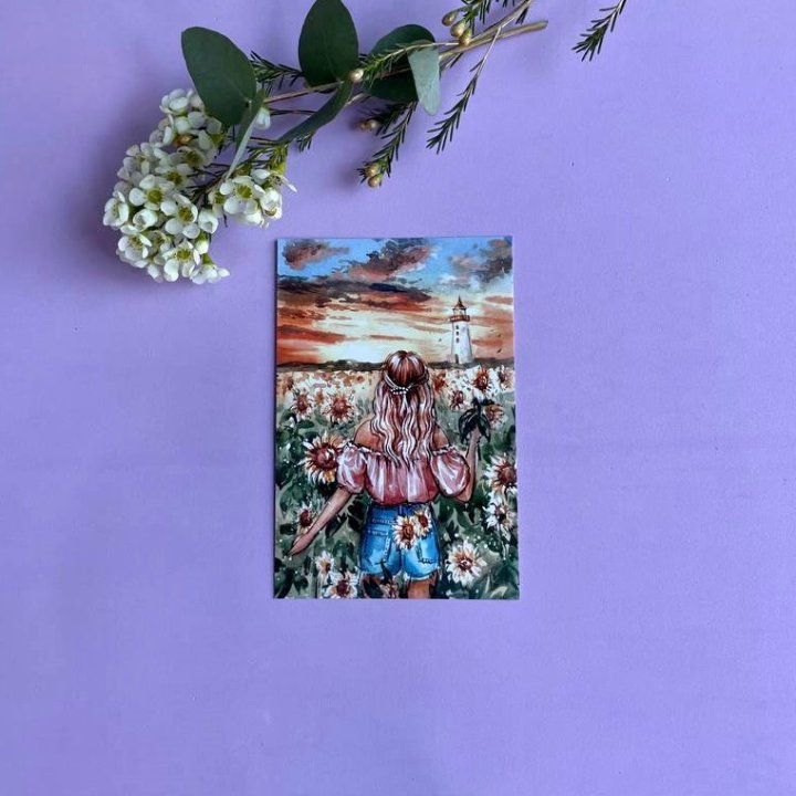 Открытка к букету "Подсолнух" в Сочи