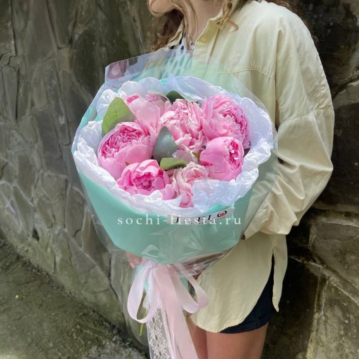 7 зефирных пионов в фоамиране в Сочи