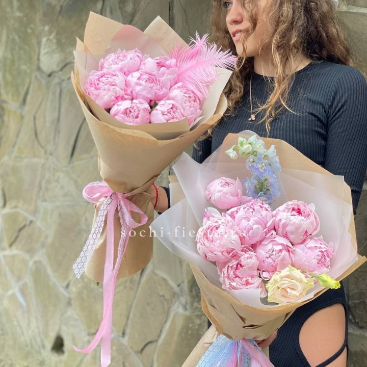 7 зефирных пионов  в Сочи