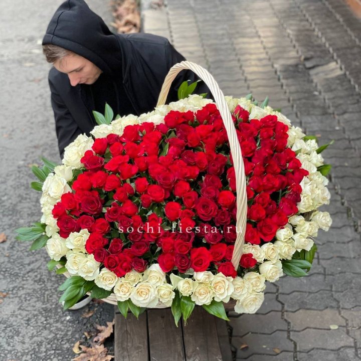 201  роза в корзине   в Сочи