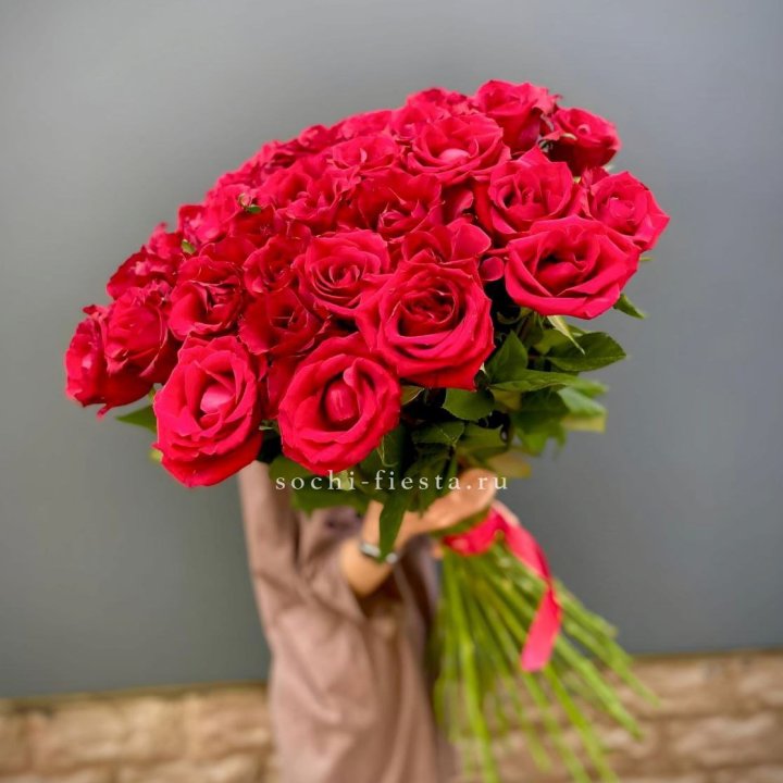 51 высокая красная роза в Сочи