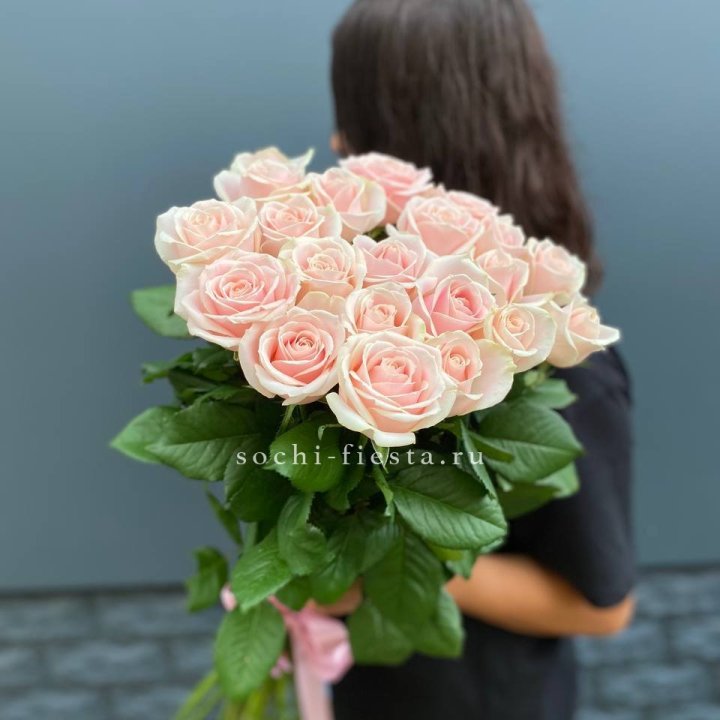 Высокие розовые розы в Сочи