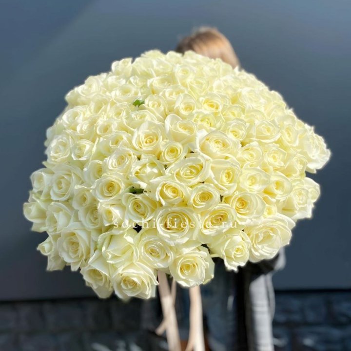 Букет  из 101 белой розы  в Сочи
